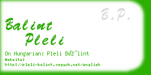 balint pleli business card